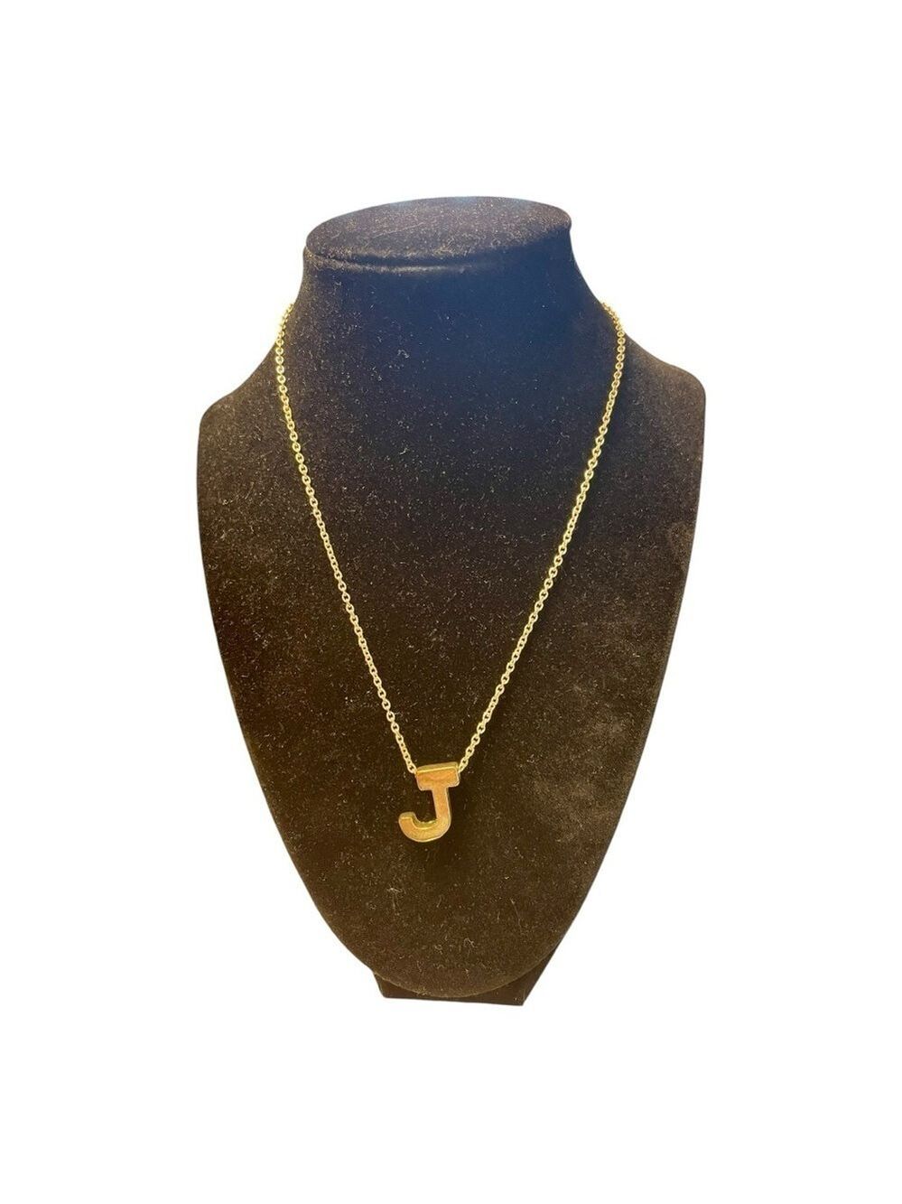 Two (2) Bubblestyle Initial "J" Necklaces, Gold Filled, 16+ Chain, 3/4" J.